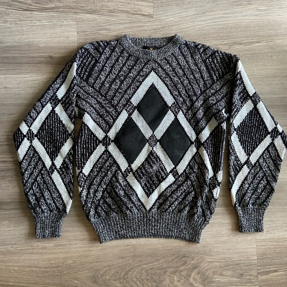 Vintage RAF sweater with leather accents L